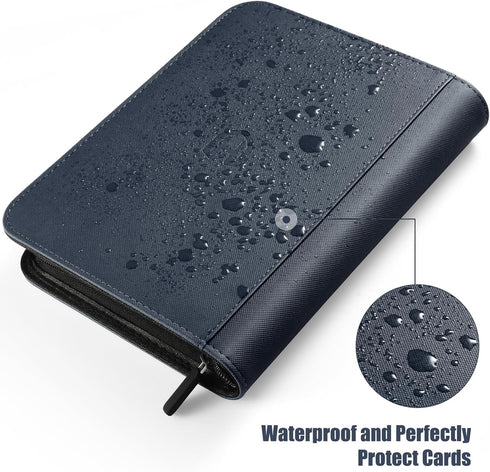Turquoise Trading Card Binder with Sleeves, Durable and Waterproof, 288 Card Storage Capacity