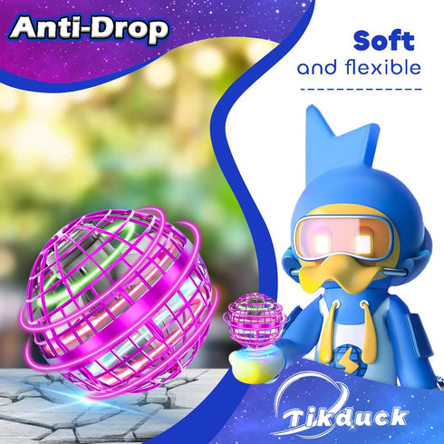 Tikduck Flying Orb Ball 2024 Cosmic Globe Mini Drone Spinner Hover Boomerang Toy for Kids 6-10+ Birthday Gift