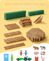 Set 122 3+ SainSmart Jr. Wooden Log Cabin Farm Building House Toy for Toddlers, PCS Classic STEM Construction Kit