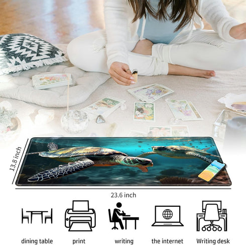 TCG Card Mat Playmat Mouse Pad, 23.6 x 13.8 Inch Game Mat for MTG RPG CCG Trading Card Games, Perfect for Table Mat
