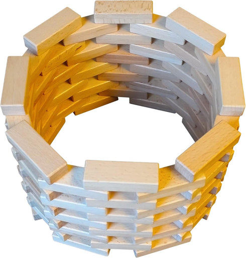 Magz Magnetic Wooden Bricks - 40 Piece Building and Stacking Set with Magnetized Natural Wood Blocks