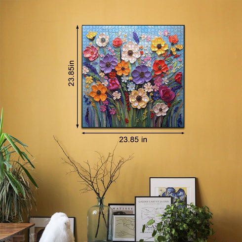 Colorful Flower 1000 Piece Puzzles for Adults, Spring Garden Mosaic Floral Jigsaw Art