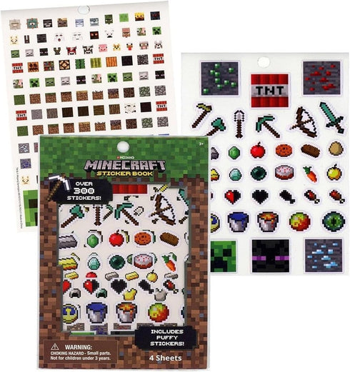 TUGOKU Kids Camera Minecraft Sticker Book, Includes Puffy Stickers, Over 300 Stickers