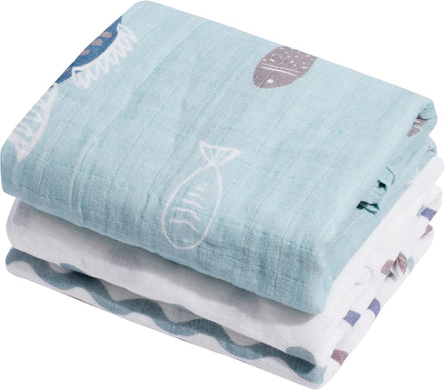 ONLYCUBBYA Muslin Baby Quilt 100% Cotton Newborn Blanket 47" X 47" 2 Layers