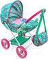 Baby Alive: Deluxe Classic Doll Pram - Green, Pink, Hearts, Accessory for Dolls Up to 18", Kids Toy