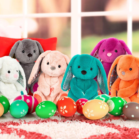 12-Inch 0 B. toys Plush Bunny Soft & Cuddly Plush Rabbit Toy Washable Happy Hues Peppy Mint Bunny Months+
