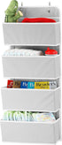 Simple Houseware Over the Door Wall Mount Hanging Organizer, 4 Pocket, Grey