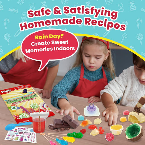 Playz Edible Candy Making Science Kit for Kids Ages 8-12, 40 Experiments to Make Your Own Chocolates