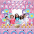 likuyve 53PCS Dollhouse Birthday Party Supplies Dollhouse Party Decorations Include Banner Balloons Tinsel Foil Fringe