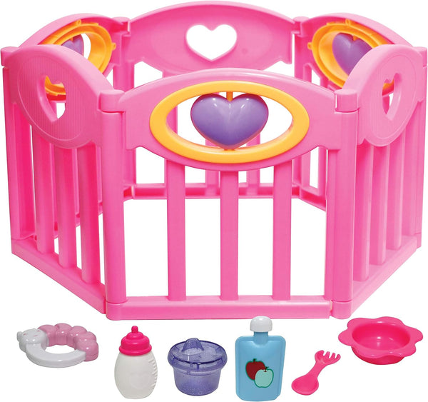 JC Toys Baby Doll Play Pen Gift Set for Keeps Playtime!|Fits Dolls