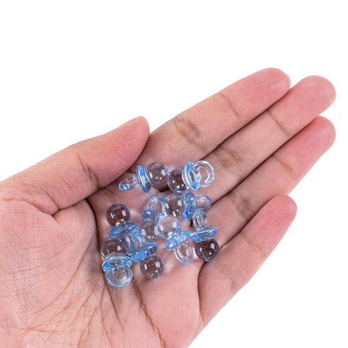 Super Z Outlet Mini Acrylic Baby Pacifiers for Baby Shower Decorations, 144 Pieces (Blue)