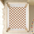 CZXW 52" 28" Netural Checkerboard Crib Sheets Fitted x Natural Cotton Soft & Breathable for Baby Crib Mattress