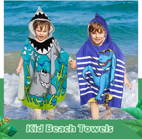 3 Pack Baby(59 30 Inch,Shark, Chumia Kids Hooded Beach Poncho Towels Toddler Swim Pool Bath Towels with Hood Thicker