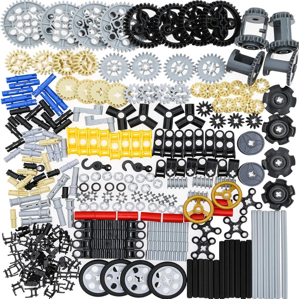 270pcs Technic-Parts Gears-Axle-Pin-Connector - Compatible with Lego-Technic, Wheels Link Chain Gear Rack Steering