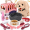 G.C 13Pcs Interactive Stuffed Dog Toys for Kids Girls - Walking Barking Plush with Carrier & Accessories Playset