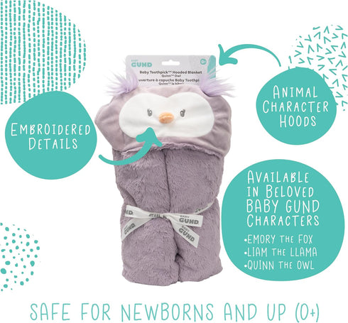 GUND Baby Lil’ Luvs Hooded Blanket - Quinn Owl, Ultra Soft Plush Security Blanket for Babies and Newborns