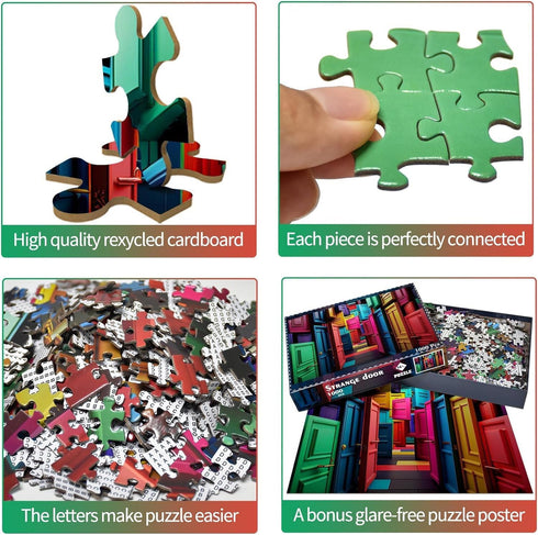 Jigsaw Puzzles for Adults 1000 Pieces, Home Decor Gift Toy for Men Women Seniors, 1:1 Poster, Interlock Perfectly