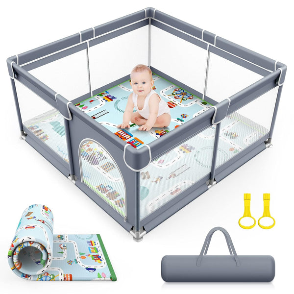 VANCLE Baby Playpen with Mat 50x50 Inch, Playpen for Babies and Toddlers,