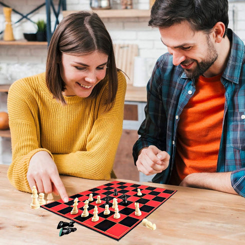 Classic Chess Board Game by Point Games - 15 Inch Super Durable Folding Set for Adults and Kids