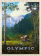 MyPuzzle Olympic National Park: Enchanted Valley Chalet, Vintage Poster - 500 Piece Jigsaw Puzzle for Adults