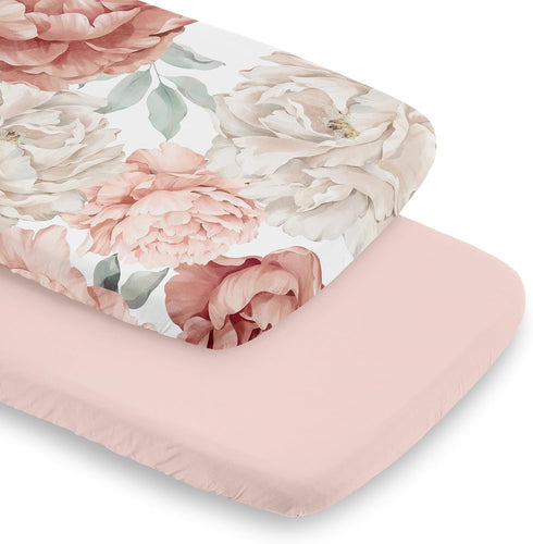 Sweet Jojo Designs Boho Shabby Chic Floral Girl Baby Bassinet Sheets Fitted