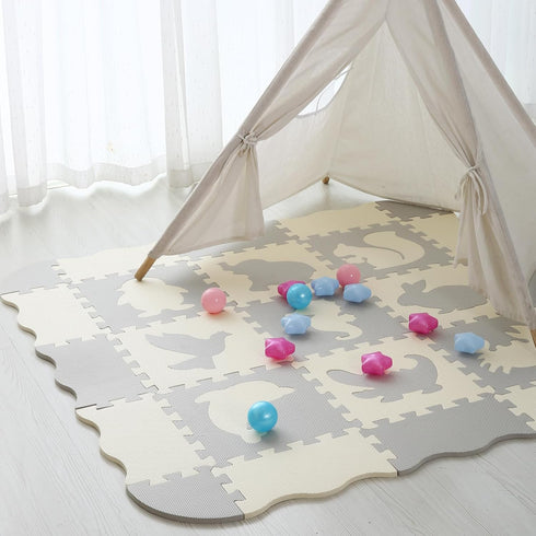 Kids25Pcs FenceAnimal-CSH039 Foam Play Mat for Square Interlocking Puzzle Floor MatBaby Play Mat Floor Mat Foam Puzzle