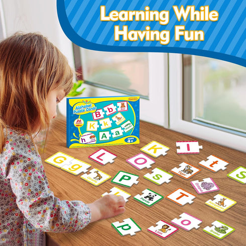 Alphabet Puzzle Cards - ABC Learning Toys for Toddlers, Matching Letter Game for Preschool Activities