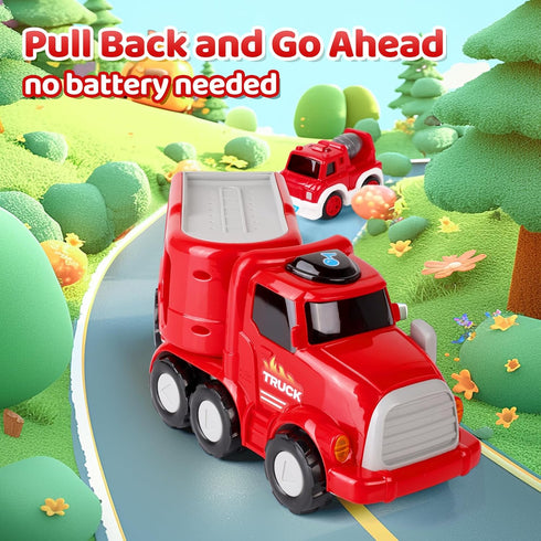 MindPal 3 4 5 6 7 8-in-1 Set 3-5, Set Fire Truck Toy for Years Old Toddler Boys, Fire Car Carrier Vehicle for Boys Age