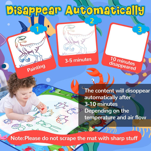 GPPNKC 40 32 Inch 3 4 5 6 7 Water Doodle Mat x Painting Doodle Toddler Toys, Water Drawing Mat, Large Magic Drawing
