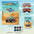 Eaezerav Pin the Wheels on the Truck Game with Monster Truck Poster, 36 Tyres Stickers, 2 Blindfolds for Car Theme Birthday Party Carnival Party Truck Party