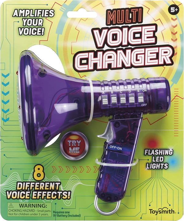 Toysmith Tech Gear Multi Voice Changer Megaphone Toy with 8 Voice Effects and LED Lights, Ages 5+