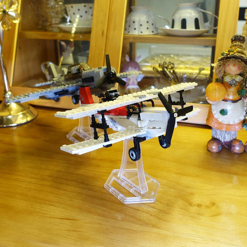 Display Stand for Lego 75301 X-Wing Starfighter, 75348 75346 75347 TIE Bomber, Plastic Transparent Angled Display Stand