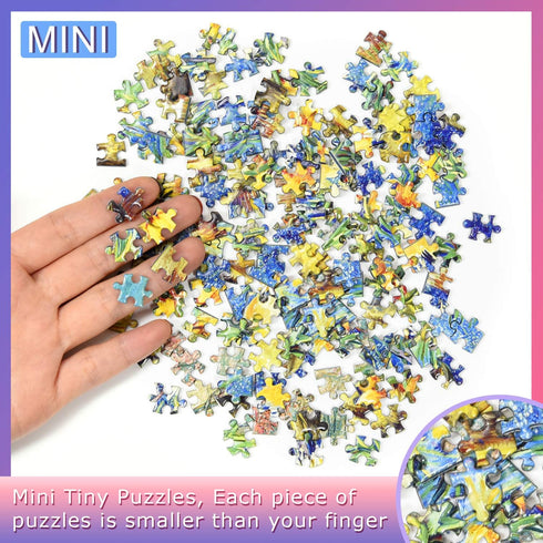 3 Pack Mini Jigsaw Puzzles 150 Pieces for Adults - Small 6 x 4 Inches House Entertainment Toys Home Decor