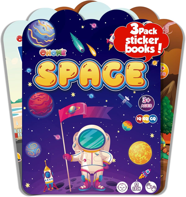 Reusable Sticker Books for Toddlers 2-4 Years - Travel Toys for Toddlers