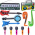 16 Pcs Inflatable Rockstar Toy Set - Inflatable Instruments Set for Rock n Roll Party Decorations | Guitar, Lute,