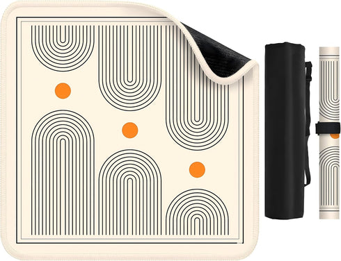 Deyimmei Mahjong Mat for Table - Non-Slip Mahjong Table Cover with Storage Pockets,