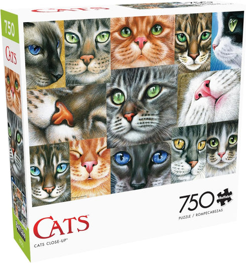 Buffalo Games - Irina Garmashova-Cawton - Cats Close-up - 750 Piece Jigsaw Puzzle for Adults | Perfect for Game Nights,