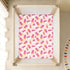 Jynexis 52x28 Ice Cream Cute Pink Print Baby Crib Sheets, Cotton Fitted Crib Sheet, Soft Breathable, Fits Standard