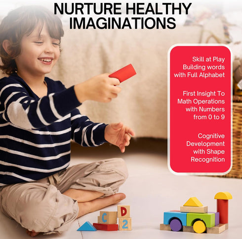 MOMOARI Set -100 5 7 18 Alphabet Number Wooden Building Blocks Blocks in Water Paint Colors and Shapes. Preschool