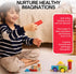 MOMOARI Set -100 5 7 18 Alphabet Number Wooden Building Blocks Blocks in Water Paint Colors and Shapes. Preschool