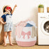 17.7"x15.7" Large Baby Laundry Hamper, Pink Bow Laundry Basket for Baby Girl, Toy and Blanket Storage Basket
