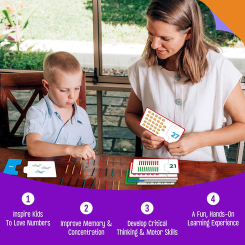 1-30 60 Number Puzzle Games, Double-Sided Self-Correcting Math Game, Early Learning Educational Toy for Beginner