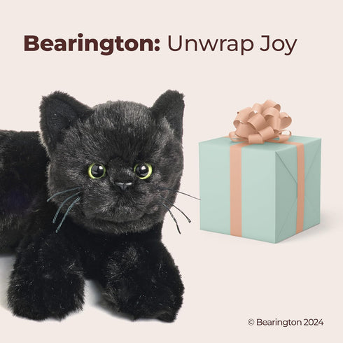 Bearington Collection Jinx 15-Inch Realistic Black Cat Plush Toy for Kids