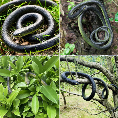 6 Pieces Large Rubber Snakes Realistic Fake Plastic Snake Toys to Keep Birds Away for Garden Props Prank Stuff