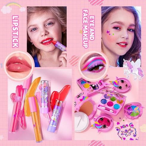 Set Set 3 4 5 6 8 10 11 12+ Beayuck Kids Makeup Kit for Girls - Girls Makeup Kit Toys, Real Washable Cosmetic