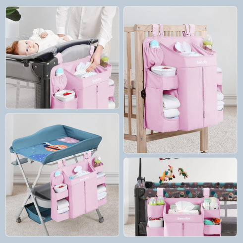 Hanging Diaper Caddy for Crib and Changing Table - Stylish Organizer for Baby Essentials