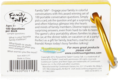 Around the Table Games Portable Conversation Starters and Car Travel Game