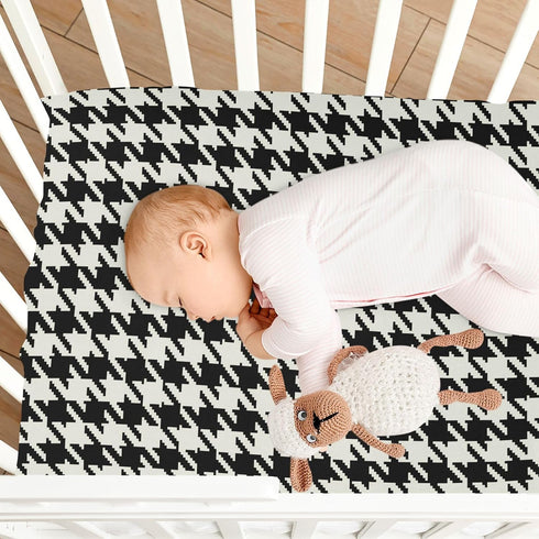J JOYSAY 39 27 Classic Houndstooth Fitted Crib Sheet for Boys Girls Baby Crib Sheet Crib Mattress Sheet Crib Bedding, x