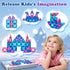Set 40PCS 3 4-5 6-8, Mini Magnetic Tiles Travel with Iron Box Princess Castle Pretend Girl Play Toys Age Educational