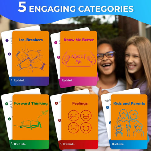 QUOKKA Rethink!: Conversation Starters for Kids and Family - 500 Cards to Know Your Family Game